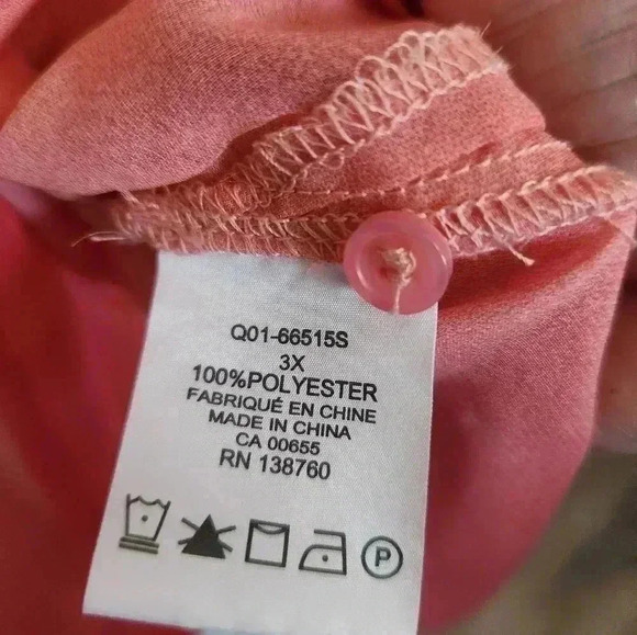 Penningtons *New Women's Plus Size Pink Ombre  3/4 Sleeve Blouse Size 3x - Picture 10 of 11